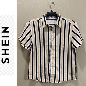 🔴 NEW SHEIN men’s vertical stripped shirt size XL